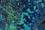 Vibrant Polished Azurite, Chrysocolla & Malachite Slab - Namibia #352673-1